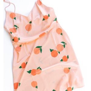 Kilo Brava Satin Peach Print Mini Slip Dress